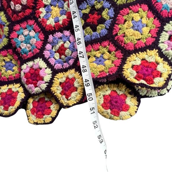 Kaffe Fassett Pine Cone Hill Wool Crochet Granny Hexagon Afghan Throw Blanket - Picture 9 of 11
